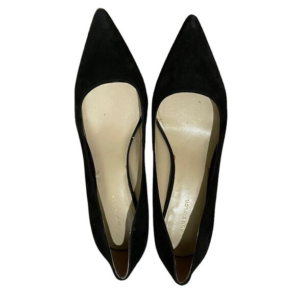 Ann taylor eryn heels 6.5 kitten suede pumps black - Picture 2 of 2